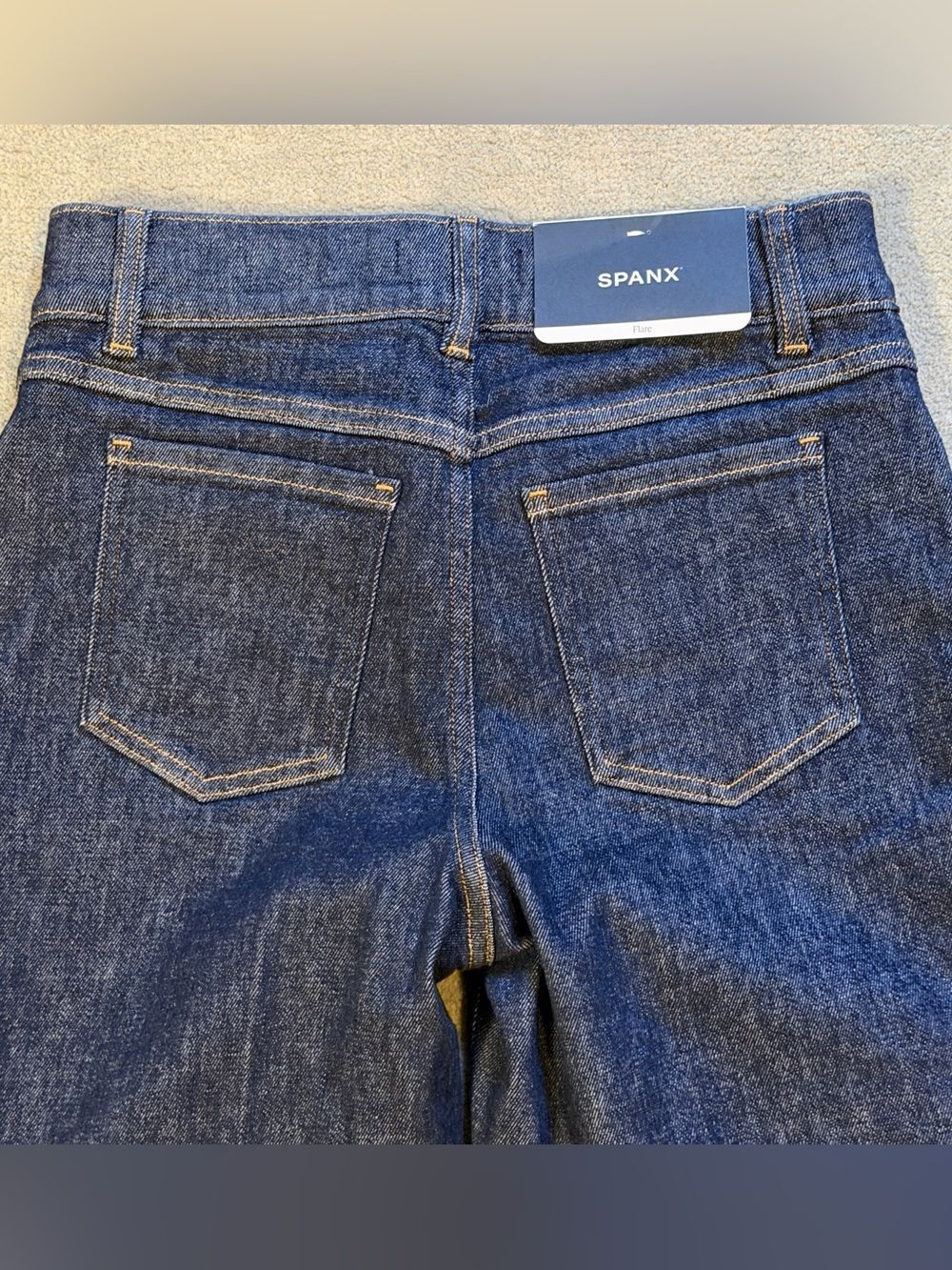 SPANX EveryWear Flare Jeans - Dark Blue - Pull-on Elastic Waist - Small NWT - Picture 5 of 9